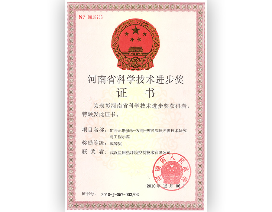 省级科技进步二等奖